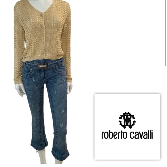 Roberto Cavalli Vintage Y2K Crop Denim - Picture 7 of 10
